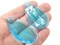 4 50mm Faceted Teardrop Bright Sky Blue Vintage West German Plastic Cabochons